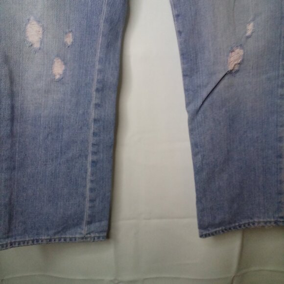 Aeropostale Jeans Juniors 1 2 Cropped Distressed Light Wash Blue - Picture 5 of 15